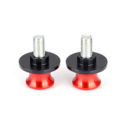 Goldfire 2pcs 10MM M10 X1.25 Motorcycle Swing arm Sliders Spools CNC Swing Arm Stand Screw for FZR 1000/600R/400 for Kawasaki Z750 /Z750S/ Z750R /ER-6F /ER-6N / Duke 125/200/390 (Red) - color: Red