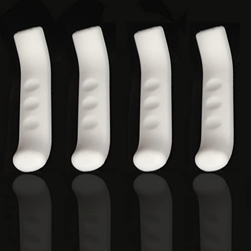 4 Pcs Bicycle Brake Levers Sleeve Silicone Gel Anti-Slip Brake Handle Protection Cover 2 Pair (White) - color: White