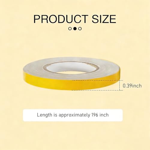 UGSHY Vinyl Pinstriping Tape, Waterproof Auto Striping Sticker, 0.4In x 16.4Ft Reflective Body Stripe Tape, Self Adhesive Car Stripe Decals Universal for Most Vehicles (Yellow) - color: Yellow