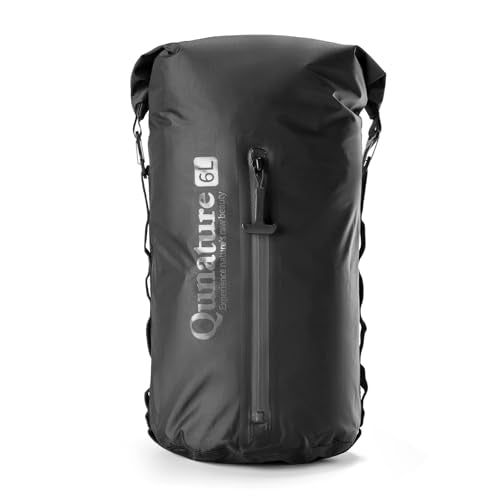 Bike Front Fork Bag Waterproof 3L/6L/12L, Ultralight with Side Zipper & Quick-Compress Roll System, Fully-Taped TPU Nylon, Mount on Fork/Handlebar/Rack for MTB Road Bike, Black Medium - color: Black, size: Medium