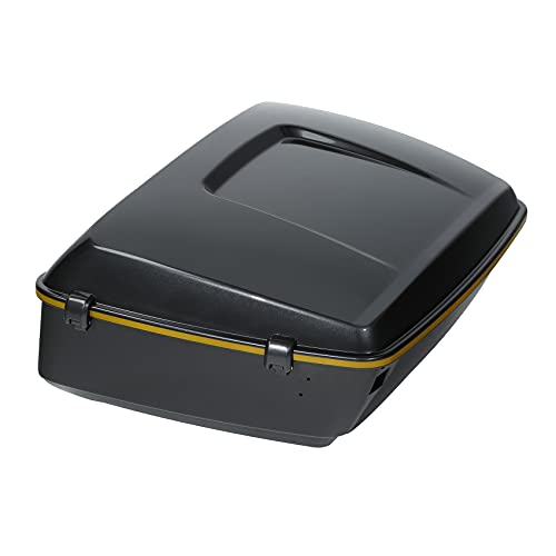 Gold/Black Geometric Shape Fade 13.7" King Trunk W/Latch Key Fit For Harley Trunk Touring CVO Road King Road Glide Street Glide Electra Glide Ultra Limited 2014-2025 - color: Gold/Black Geometric Shape Fade(W Speaker Holes)