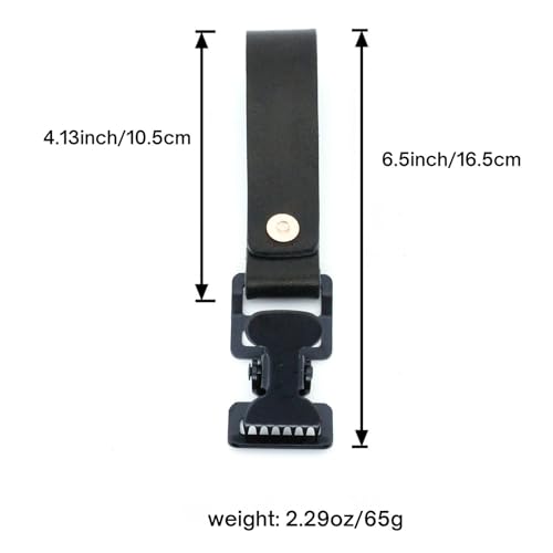 Leather Glove Clips with Metal Hooks - Work Glove Holders for Duty Belts, Electricians And Filming Work Construction - color: Blackl