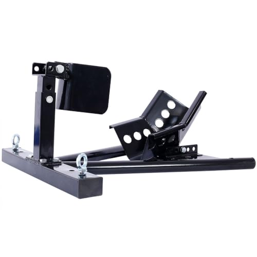 Motorcycle Wheel Chock Stand, Heavy Duty Front Wheel Stand for 17"-21" Tires, Steel Motorcycle Wheel Chock with Safety Lock, Front Tire Holder for Trailer Transport, Storage & Maintenance