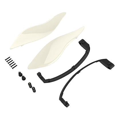 Advanblack Birch White Side Wings Air Deflectors, Fairing Side Wing Windshield, Fairing Side Shield, Adjustable Wind Deflectors, Compatible for Harley Touring Street Electra Glide 2014-2023 - color: Birch White