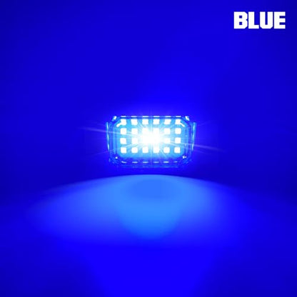 4 Pods Blue Rock Light LED Waterproof Neon Trail Rig Lamp Underglow Lights for Car Truck Motorcycle SUV ATV UTV (Blue) - color: Blue