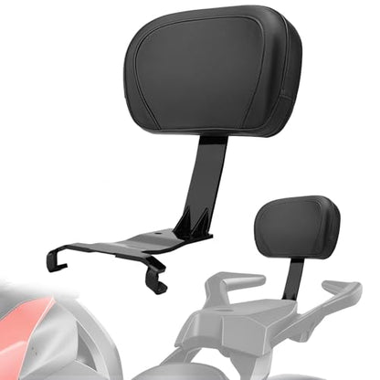 Motorcycle Rear Passenger Backrest Fit for Can-Am Ryker 600/900/Rally Edition 2019-2026, Ryker Sport 2022-2026, 15 Inches Detachable Backrest Pad with Mount Kit, Replace #219400843 (Black) - color: Black