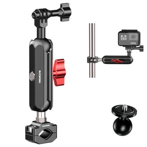 Camera Clamp Mount for GoPro DJI insta360 Motorcycle Bicycle Handlebar Mounts Aluminum Tube Clip Live Broadcast Head Bracket, with 1/4"-20 Screw, for Camera LED Lights DSLR (Screw Mount) - size: Screw Mount