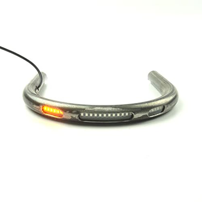 Retro Motorcycle Cafe Racer Rear Seat Frame Hoop Brat Flat Loop Three Lamp Holes with LED Strip Turn Singal Brake Tail Light (230mm Flat Loop) - size: 230mm Flat Loop