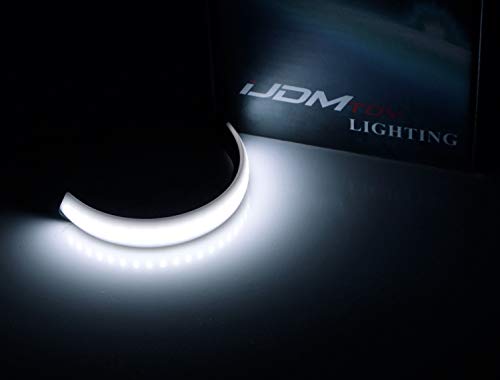 iJDMTOY Universal Wrap Around Mount White LED Light Strips Compatible With Motorcycle Fork or ATV UTV Rollbar - color: White