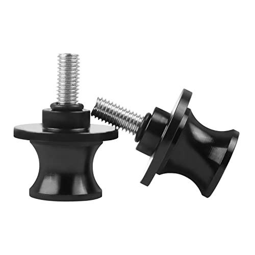 CHIFUN 2Pcs 10MM M10 X1.5/1.25 Motorcycle Swing Arm Spools Sliders CNC Aluminum Swingarm Spools Stand Screw Compatible with VULCAN S 650 900 Ninja 250 300 ZX-10R ZX-6R(Black) - color: Black