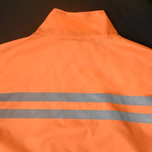 bpbtti Men's Hi-Viz Safety Running Cycling Vest Sleeveless Windbreaker vests- Windproof and Reflective - color: Orange, size: Large