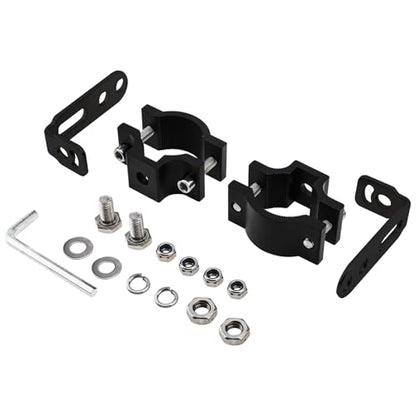 Windance 2pcs Light Bar Mounting Bracket 18.5-27mm/0.72-1.06 inch Aluminum Auxiliary Spotlight Tube Clamp Holder for Motorcycle Scooter Pit Bike ATV UTV Front Fork Bumper Roll Bar Roof Rack (Black) - color: Black
