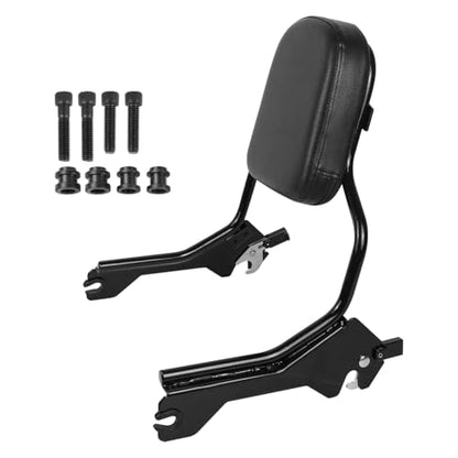 Rear Backrest Sissy Bar Compatible With For Harley Softail Fat Boy FLFB FLFBS Breakout FXBR FXBRS 2018-up Upright Passenger Sissy Bar Backrest With Back Rest Pad - color: Without Luggage Rack