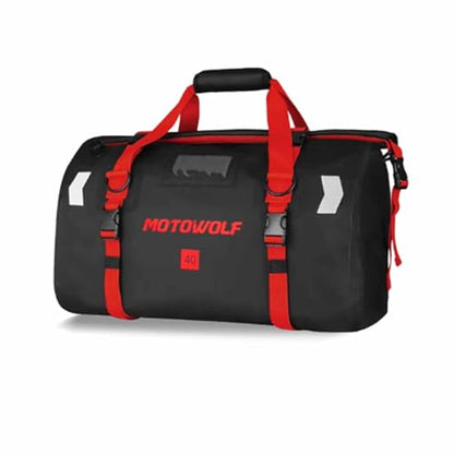 Motorcycle Tail Bag for Honda Monkey 125 2018-2025 Waterproof Duffle Luggage All Weather Back Seat Saddle Bag Expandable Capacity Rear Rack Trunk Storage Bag,Black Red - color: Black Red