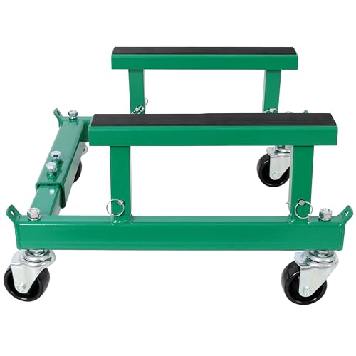 ATV Motorcycle Engine Cradle Dolly with 4 Swivel Casters, Steel Frame Cycle Engine Cradle Dolly 1500lbs, Heavy Duty Racks for Motorcycle Maintenance, Engine Stand (Green) - color: Green