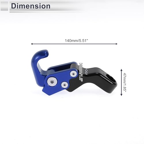 Adjustable Universal Motorcycle Hanging Hook Slope Handle with Hook Motorcycle Helmet Luggage Bag Holder Hanger Aluminum Alloy Blue with 1 Pcs Screw - color: Blue