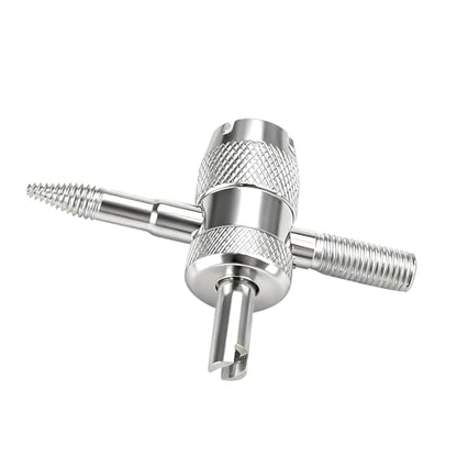 4-Way Tire Valve Tool, 4-in-1 Automobile Valve Core Remover Installer Tire Stem Puller, 4 Way Multifunctional Tyre Stem Core Wrench Repair Tool for Car Motorcycle Bicycle