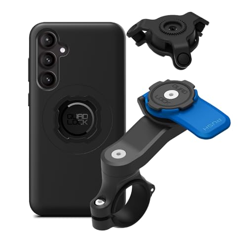 Quad Lock Motorcycle Handlebar Mount Kit with Vibration Dampener and MAG Phone Case for Samsung Galaxy S23 FE - size: Galaxy S23 FE