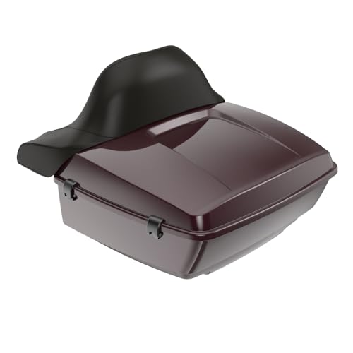 Advanblack US Stock Black Cherry King Tour Trunk Pack, Black Mount Bracket, Top Luggage Rack, Red Trunk Pak Liners Fit for 09-Later Harley Touring, Road Glide, Street Glide Special, Electra Glide - color: Black Cherry
