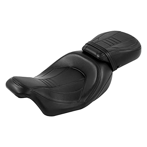 SLMOTO Motorcycle Front Rear Seat for Harley, Detachable Driver & Passenger Seat, Fit For Harley CVO Road King Road Street Electra Glide Ultra Limited 2009-2023 - color: StyleA Black Seat