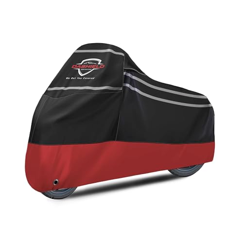 Ultimum Series Motorcycle Cover All Season Waterproof Dust, Sun, Universal Heavy Duty Durable Indoor/Outdoor Scooter Cover with Lock-Holes (Red, M) - color: Red, size: M