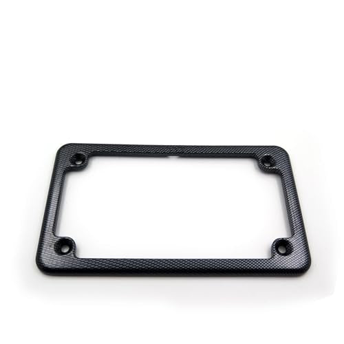 Billet Aluminum Motorcycle License Plate Frame 7x4 Inch Black Finish Fits Universal Custom Chopper Springer Mini Bike and Metric Cruisers - color: Carbon Fiber, size: Classic