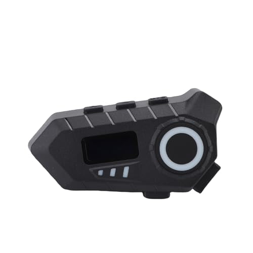 Docooler BT5.4 Motorcycle Helmet Headset with Color Ambient Lights, Wireless Motorcycle Earphone with FM Radio, LCD Display, Noise Reduction, Voice Assistant, Hard Soft Microphone, IP65