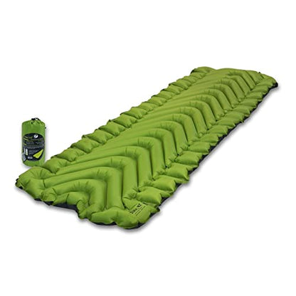 KLYMIT Static V2 Inflatable Sleeping Pad | Portable, Ultralight, Easy to Inflate, Foldable Air Bed for Camping, Backpacking & Hiking — Green - style: Uninsulated