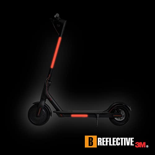 Set of 8 Retro Reflective Stickers for Scooters, Bikes, Motorcycles,... - Multi Support Strips - High Visibility - 3M Technology™ - Maximum grip - color: Red
