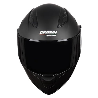 F-700 Full Face Motorcycle Helmet for Adults, DOT FMVSS 218 Certified Street Bike Helmet with Tinted Shield, Clear Replacement Visor and Removable Liner - color: Matt Black