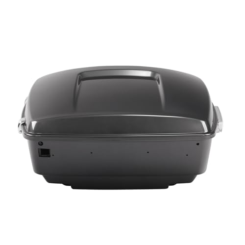 TCMT 13.7" King Motorcycle Trunk Box W/Latch Key Fit For Harley 2014-2025 Touring CVO Road King Road Glide Street Glide Electra Glide Ultra Limited Gauntlet Gray Metallic - color: Gauntlet Gray Metallic(W Speaker Holes)