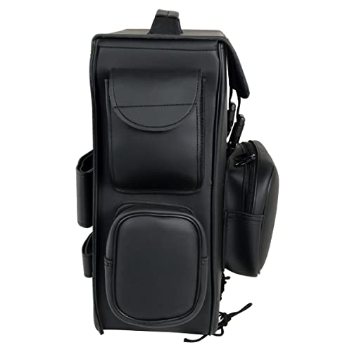 Milwaukee Leather SH584-BLK-PCS Black PVC Two Strap Sissy Bar Bag (16X19X7), One Size