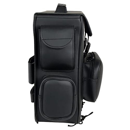 Milwaukee Leather SH584-BLK-PCS Black PVC Two Strap Sissy Bar Bag (16X19X7), One Size