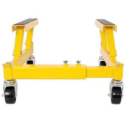 Motorcycle Engine Cradle Dolly 1500lbs, Engine Stand with 4×360° Swivel Wheels Heavy Duty Racks for Motorcycle Maintenance, Engine Stand (Yellow) - color: Yellow