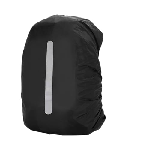 Waterproof Backpack Rain Cover with Reflective Straps - color: Black