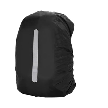 Waterproof Backpack Rain Cover with Reflective Straps - color: Black