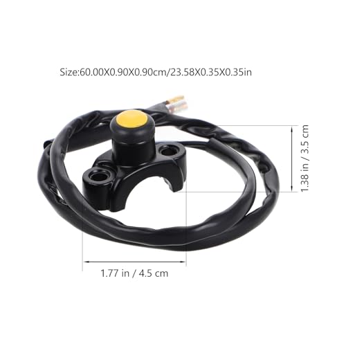 Universal Waterproof Motorcycle Handlebar Control Switch, Multi-Function On/Off Button for ATV, Motorbike Light and Horn Control with Yellow Push Button, Suitable for Off-Road