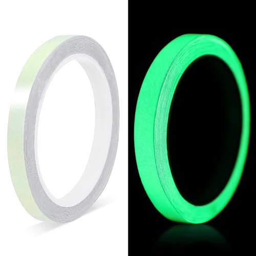 TIESOME Neon Reflective Tape 0.4In x 26 Feet, Safety Warning Glow in The Dark Tape High Viscosity Waterproof Durable Lasting Outdoor DOT Auto Stickers for Bikes Trailers Trucks(Fluorescent)