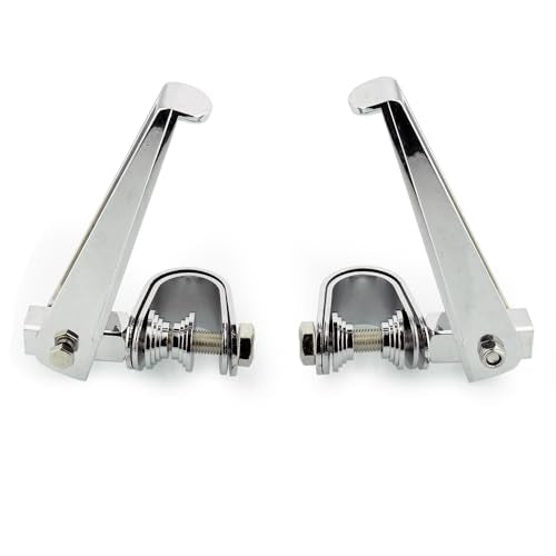 Motorcycle Footpegs Highway Pegs Adjustable Rubber Footrest 7/8" OR 1" Engine Guard Clamp Kit For Touring Road King Softail Dyna Universal (Chrome) - color: Chrome # 3