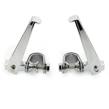 Motorcycle Footpegs Highway Pegs Adjustable Rubber Footrest 7/8" OR 1" Engine Guard Clamp Kit For Touring Road King Softail Dyna Universal (Chrome) - color: Chrome # 3