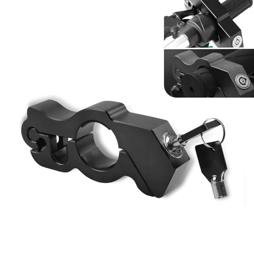 Motorcycle Handle Lock, Heavy Duty Anti Theft Grip Brake Lock, Alloy Handlebar Throttle Security Accessories, Fit for Motorcycles, Bicycles, ATVs (Black) - color: Black