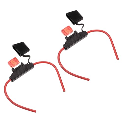 DMiotech 2 Pcs Inline Fuse Holder DC 32V 8 AWG Waterproof Blade Fuse Holder 50A for Automotive, Marine, Truck, Motorcycle Red - style: 50A