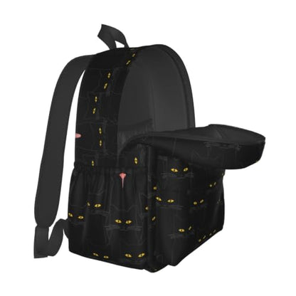 Black Cat Backpack Bookbag Laptop Backpacks Multipurpose Daypack for Boys Girls School Men Women Travel Hiking - color: Black Cat