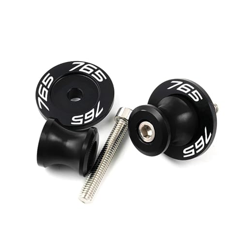 Swingarm Spools, Compatible With Triumph Street Triple 765 RS S R 765RS 765R 675 Motorcycle Swingarm Spools Sliders Stand Screw(Black-765)