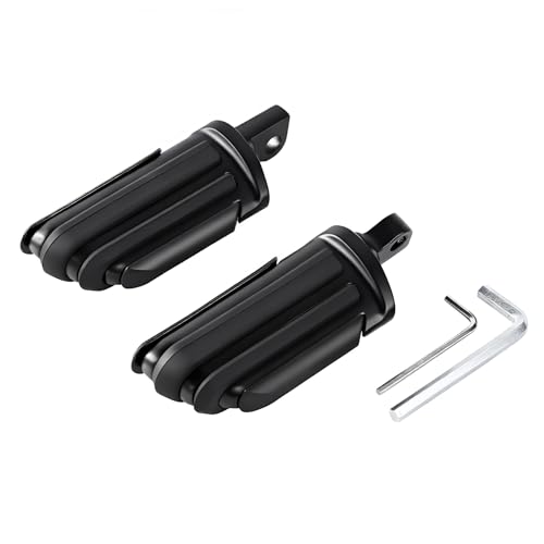 Motorcycle Mini Floorboards Foot Pegs Mattle Black - Compatible with Harley Touring Road King Street Glide Softail Dyna Sportster XL883 XL1200 - Wide Male Mount Footrests Pedals - color: Matte Black#4