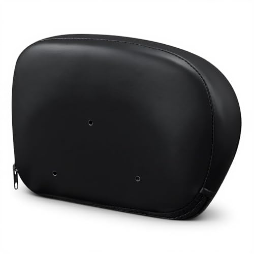 Passenger Backrest Pad Sissy Bar Cushion Compatible with Harley Touring Electra Glide Road Glide Road King Street Glide 2009-2023 - Fits Standard Height & Tall Detachable Uprights - Black PU Leather - color: Blaack#3