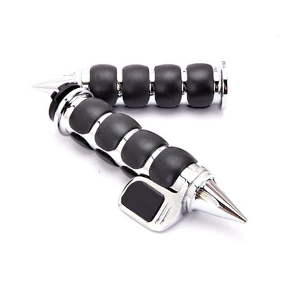DREAMIZER 25.4MM Motorcycle Handlebar Grips 1 inch Compatible with Honda Shadow Spirit 750 Valkyrie Fury VTX1300 VTX1800 VT400 VT750 VT1100 - Smooth - style: Piont-chrome With Big Throttle