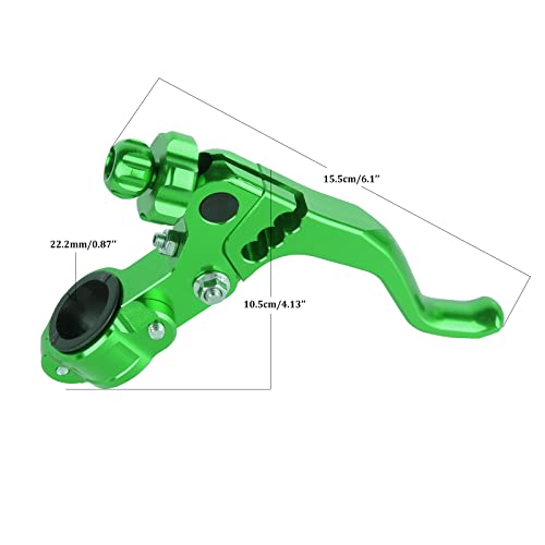 7/8‘’ 22mm Universal Motorcycle CNC Short Stunt Clutch Lever Aluminum Alloy Clutch Handlebar Compatible with Most Motorcycles Dirt Bike-Green - color: Green