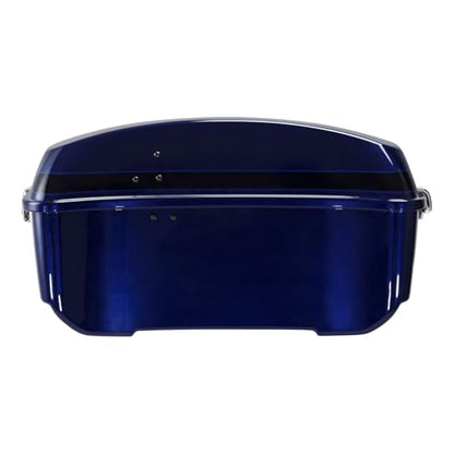 TCMT King Motorcycle Trunk Fit for Harley Touring 2014-2025 CVO Road King Road Glide Street Glide Electra Glide Ultra Limited Pack Blue/Black Sunglo - color: Blue/Black Sunglo(No Speaker Holes)