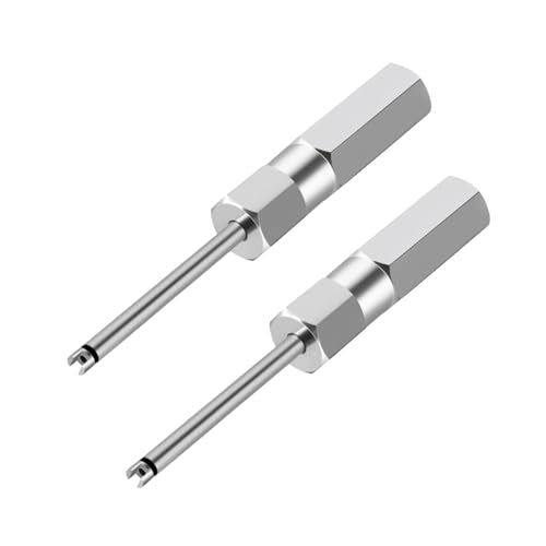 2PCS Car Valve Core Removal Tool, 4.3" Magnetic Single Head Vehicle Schrader Valve Stem Remover & Installer, Heavy Duty Screwdriver Tire Stem Removal Tool, Universal for Vehicles